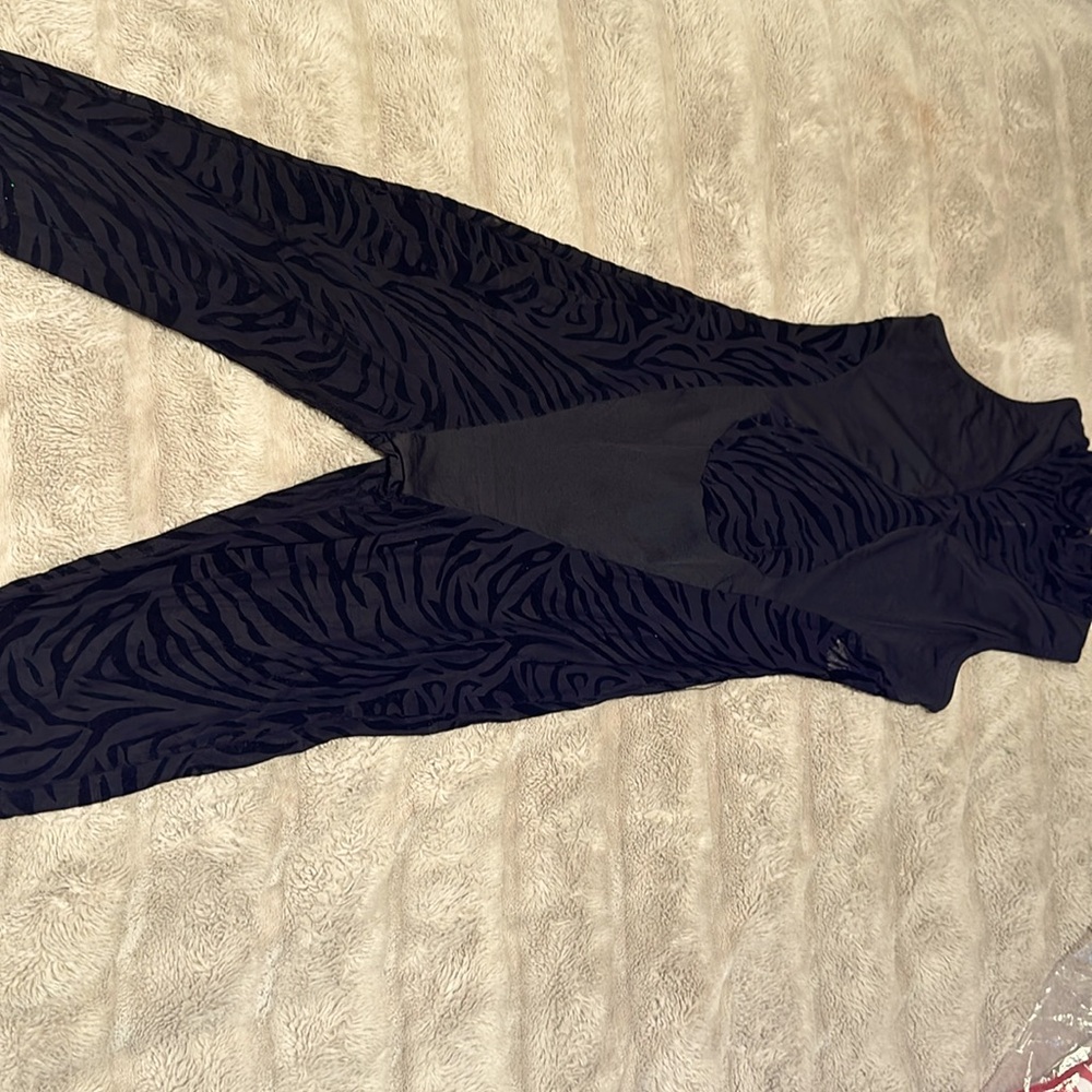 Zebra printed see through jumpsuit